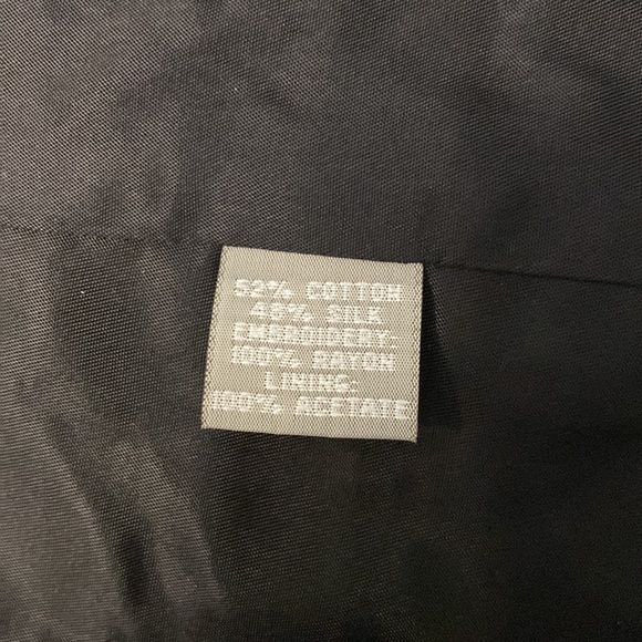 Ellen Tracy Silk Blend Floral Embroidered & Beaded Open Front Black Jack… - Picture 9 of 11